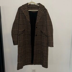 All Saints Brown and black Houndstooth Coat